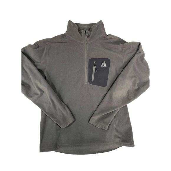 Eddie Bauer Pullover Mens Large Grey First Ascent Fleece 1/2 Zip Chest Pocket - Picture 1 of 8